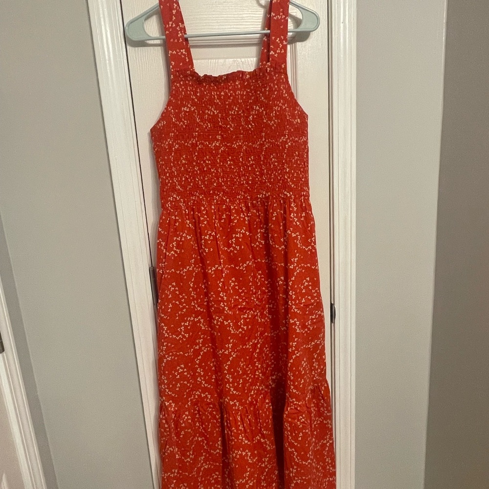 Everlane dress: orange-red maxi dress